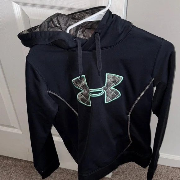 Under Armour Black Hoodie with Camo and Mint Logo - Picture 1 of 1